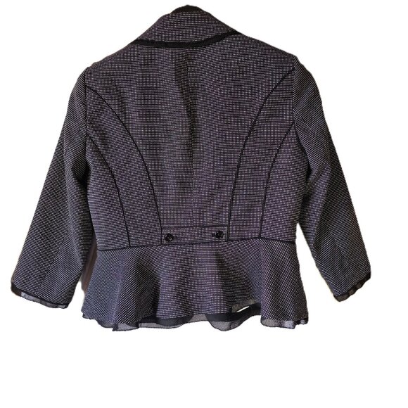 White House Black Market Polka Dot Peplum Blazer Jacket black | white Size 10 - Picture 2 of 10